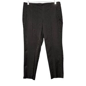 Attyre New‎ York Pants Womens 10 Black Snake Print Jacquard Cropped Side Zip NWT